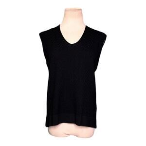 Jones New York black v neck sweater vest size M